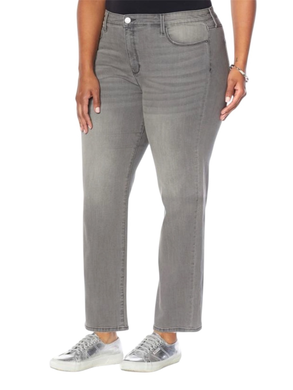 Skinny Girl Gray High Rise Celeste Straight Jeans Women’s Size 31 NWT